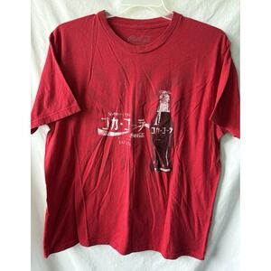 Coca-Cola International Japan Classic Glass BottleGraphic Red T-shirt Size‎ XL